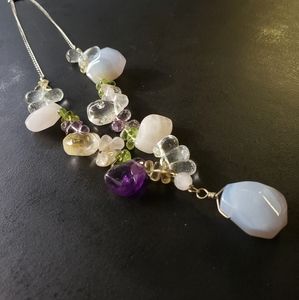 Custom moonstone and semi-precious Stone necklace